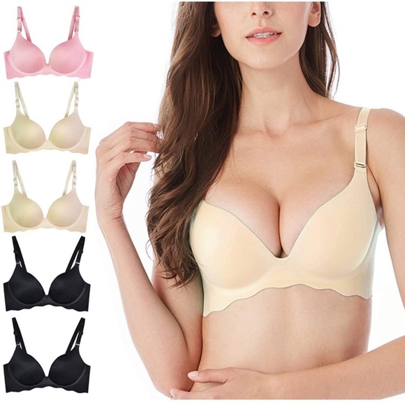 🆕 Pack of 5,Women Comfort No Wire Bras Seamless No Show Bra Pack - Picture 2 of 4